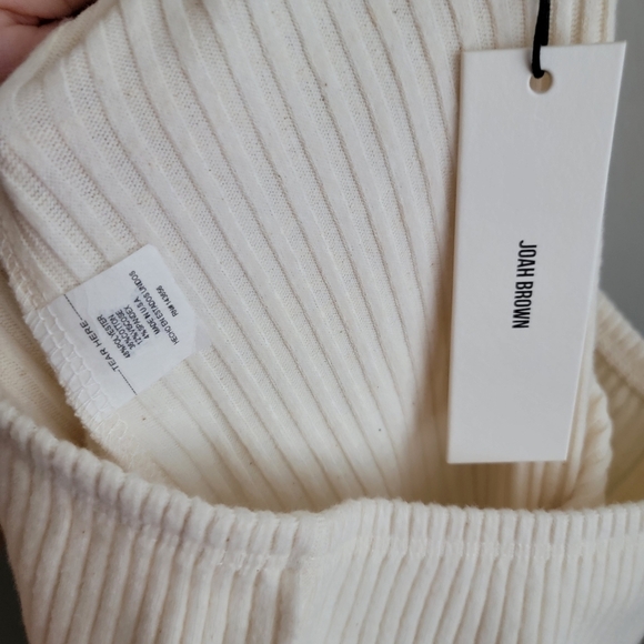 Joah Brown Fitted Mini Flare Pant in Natural Luxe Knit size M/L NWT - Picture 7 of 8